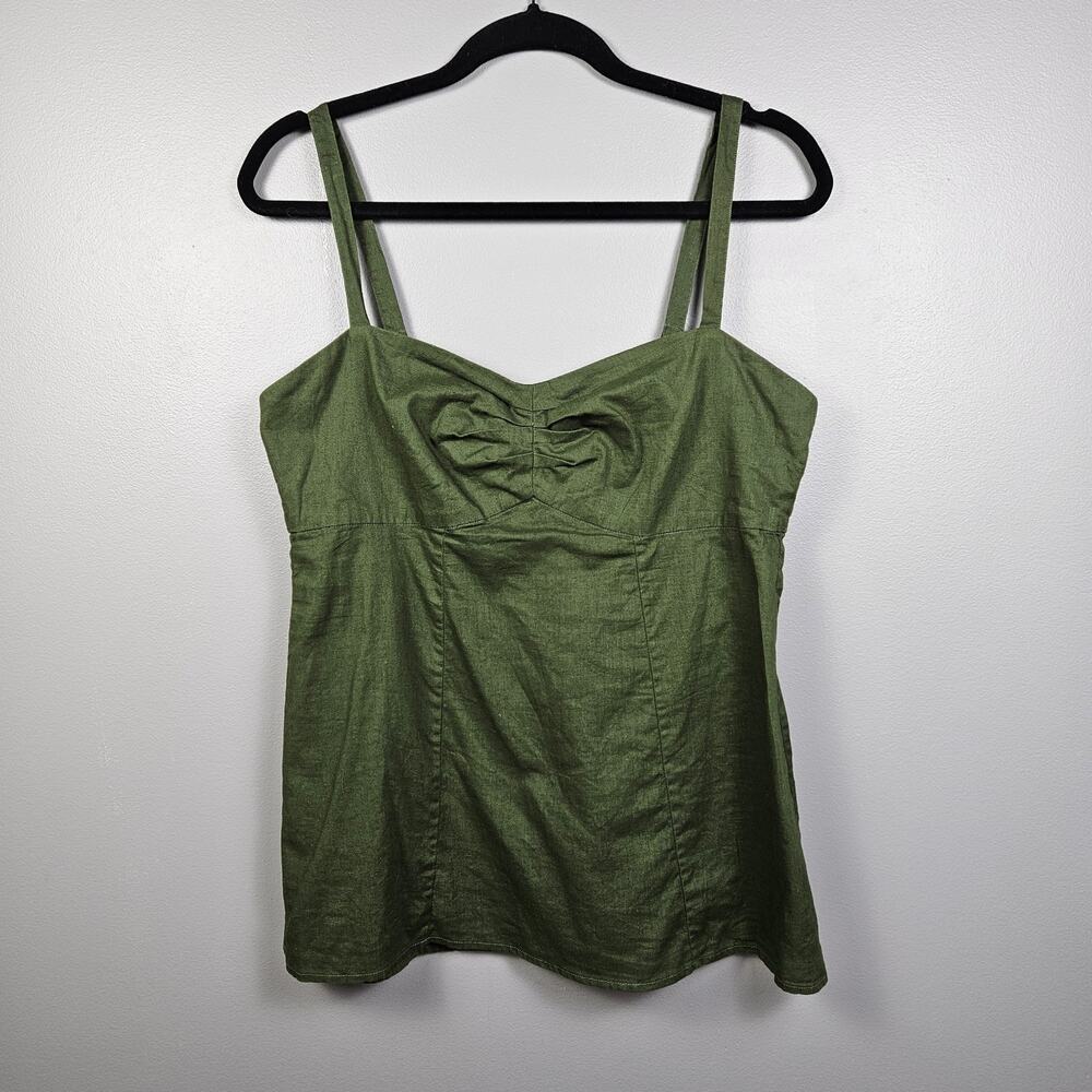 Patagonia Womens Hemp Organic Cotton Green Cami Tank Top Adjustable Straps